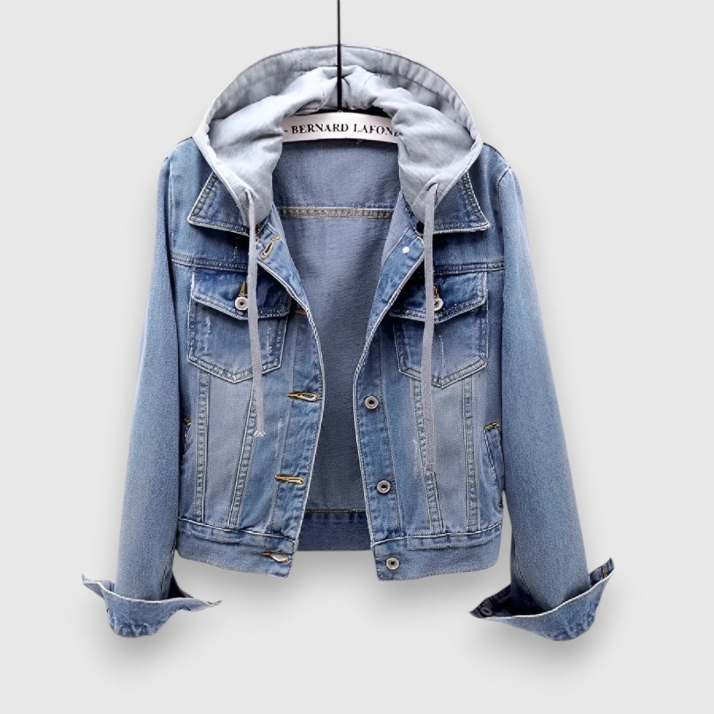 Lexi Denim Hoodie Jakke – Lyseblå